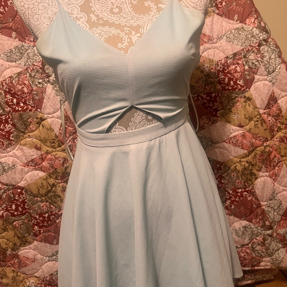 Elegant Light Blue Women's Dress
